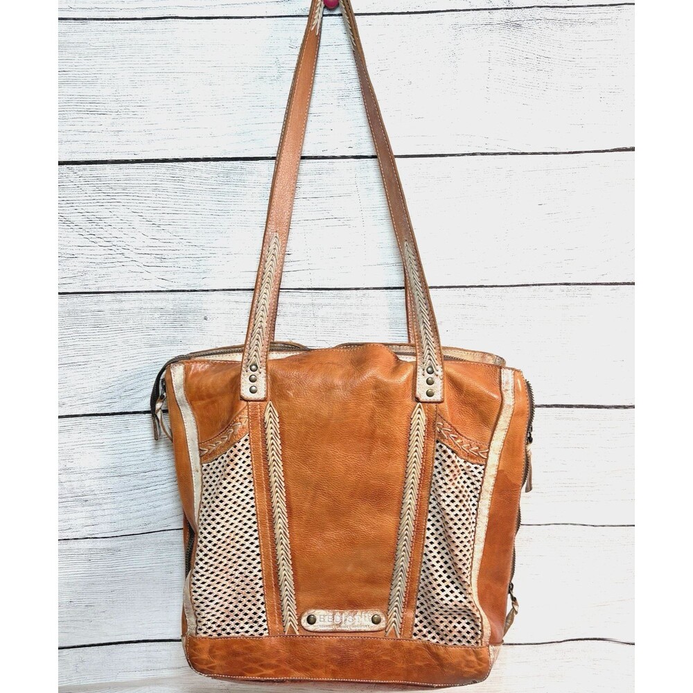 Bed Stu Amelie Leather Tote Shoulder Bag Nectar Lux Distressed Leather Boho